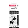 Uni-Ball Astuccio per pennarelli tecnici, punta calibrata da 0,05 a 1,2 mm, colore: nero, 5 pezzi