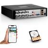 TOWODE DVR di Sorveglianza 8 Canali H.265+ con Hard Disk da 500GB, Sistema Ibrido 5-in-1 per Videoregistrazione di Sicurezza, Compatibile con Telecamere IPC/AHD/TVI/XVI/CVI, Sistemi di Sorveglianza Domestici