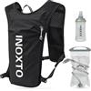 INOXTO Water Bag - Zaino con sacchetto d'acqua da 1,5 l, adatto per escursioni all'aperto, maratona, ciclismo, mountain bike, campeggio, uomini e donne (nero e bianco)