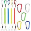 WTGID Moschettone Retrattile Estensibile, Portachiavi Antismarrimento con Cavo a Spirale, Cordino di Sicurezza per Pesca Escursionismo e Campeggio, Gancio Porta Badge Resistente all'Aperto