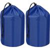 PATIKIL Sacco per Riporre, 2 Pezzi 23 x 43 cm Impermeabile Sacco da Esterno Portatile con Cordino E Flap Polvere Leggero per Sacco A Pelo da Campeggio Escursionismo Viaggio, Blu Marino