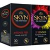 Skyn Intense Feel & 5 Senses (30 x Intense Feel & 10 x 5 Senses) |Preservativi senza lattice per uomo, sensazione reale, scatola del preservativo stimolante, larghezza 53 mm