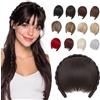Elailite Frangia Capelli in Cerchietto a Trecce Castano Scuro, Frangetta Frontale Voluminoso 55g Extension Hair Bang Fringe Hairpiece Posticci Donna