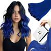 RUNATURE Extension Capelli Veri Clip 55cm Lunghi Blu 5 Pcs 25g #Blue