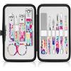 Uliya Tagliaunghie Set Professionale Grooming Kit Strumenti per Manicure e Pedicure 10Pcs con Lussuosa Custodia da Viaggio in Pelle (Boemia)