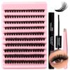 WENDY LASHES Kit Extension Ciglia 200PCS Clusters Lashes Kit D Curl 0,07 80D 8-16mm Ciglia Finte Individuali Fluffy Effetto 3D Cluster Eyelash con Lash Bond e Seal for DIY Lashes(Effetto 3D-80D)