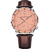 PAGRNE DESIGN Pagani Design 1790 - Orologio da polso da uomo, 42 mm, orologio meccanico automatico, impermeabile da 100 m, cinturino in pelle con quadrante grande, facile da leggere(Silberschale Rose Go)