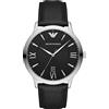 Emporio Armani Orologio Uomo, movimento a tre lancette con data, cassa in acciaio inossidabile 43 mm, cinturino in pelle, AR11210