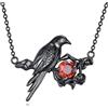 JERWLI Raven Pendant Necklace S925 Sterling Silver Crow Necklace Goth Crow Raven Jewelry Halloween Necklaces Gifts for Woman Female