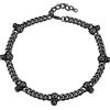 ChainsHouse Collana Catena Spessa da Uomo Metal Choker Collana Cubana Classcia con Spina Teschio StileTribale Punk Rock Gotico Larghezza 9mm Collana Corta Figo Hiphop Moda