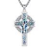 Eusense Collana Albero Della Vita Croce Celtica Ciondolo Argento 925 Collana Croce Religioso Girocollo Gioielli Irlandesi per Uomini Donne