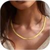 GOLDCHIC JEWELRY Collana Donna Catena Serpente Piatta Catena Donna Oro, Collana Girocollo Oro a Catena Serpente In Acciaio Inossidabile 5 mm, Collana Oro Donna Collana Snake 32cm