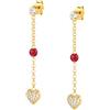Nomination® - Orecchini Ciondolo Cuore, Collezione Gioie Lunghi in Argento 925, Cubic Zirconia e Giada, Finitura Oro Giallo, Eleganti e Romantici, Idea Regalo Donna, Confezione Originale