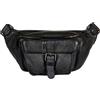 Avirex, Collezione Bell, Marsupio in Pelle da Uomo - Stile Vintage, Vera Pelle Tamponata a Mano, Tasche con Zip e Bottone - Cintura Regolabile per Massimo Comfort (Vintage Black)