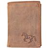 Born to be Wild FLW-HL Naturale forte portafoglio in vera pelle con un cavallo