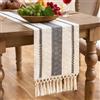 Aisybaklyn Runner da Tavolo con Nappa Boho Vintage Runner Tavola Moderno Grigio 30x140 cm Lineare Strisce e Frange in Cotone macramè per Matrimoni Compleanno e Tutte Le Celebrazioni