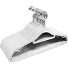 ABHENG Grucce in plastica, 20 Pezzi, Durevole,robuste, resistenti, Salvaspazio, Antiscivolo, Gancio girevole 360°, Ideato per T-shirt, Cappotti, Abiti, Camicette, Pantaloni, Giacca,Bianco, APY0320W
