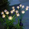 Quintrost Luci Solari da Giardino Esterno, 2 Pezzi Lampada Solare Fiori di Ciliegio LED, Lampade Solari IP65 Impermeabile, Decorazione per Cortile Prato Patio Nozze Natalizia Feste, Bianco Caldo