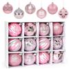 Aurasky Palline di Natale Rosa 6 CM, 12 pcs Palline Albero Natale, Palla di Natalizie, Decorazioni Albero di Natale, Plastica Addobbi Natalizi, per Natale Vacanze Feste Decorazioni