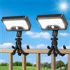 LEKIA - Lampade solari con sensore di movimento per esterni con supporto flessibile a forma di polpo, 2 pezzi, 6500K, 1000LM, lampade solari da agganciare, impermeabili, doppia carica per grondaie