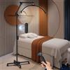 CGBE Lampada Extension Ciglia da Terra: LED Lampada Mezza Luna Ciglia con Porta Cellulare - Base Mobile - Testa Rotabile a 360° - Luminosità e Altezza Regolabili - per Ciglia/Cura della Pelle/Tatuaggi