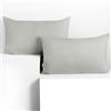 DecoKing Set di 2 federe 50 x 60 * 2 cm, jersey 100% cotone pettinato, chiusura a cerniera Argento Amber