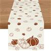 YCOLL Runner Tavolo Autunno 40x140 cm - Tovaglia Autunnale Beige in Lino con Foglie d'Acero, Lavabile e Resistente all'Acqua, per Tavolo Cucina, Interni Esterni, Feste o Decorazioni Autunno