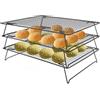 Lifhety Griglia di raffreddamento a 3 ripiani, grande, 42,5 x 27,7 cm, impilabile, griglia di raffreddamento per torte, griglia pieghevole per forno, accessori da cucina resistenti per pane, biscotti