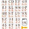 GLOBLELAND 18 fogli Adesivi Trasferibili con Lettere e Numeri A-Z e 0-9 Flowers 3.9x3.6 Pollici Fiori e Foglie Vintage Adesivi Trasferibili per Decorazioni Artistiche Mobili Vasi e Barattoli di Vetro