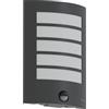 Oktaplex lighting Oktaplex Alto - Lampada da esterno con sensore di movimento E27, attacco IP44, colore: antracite, 230 V, con sensore di movimento, portata 7 metri
