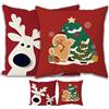 POPOYU 2 Pezzi Federe Cuscini Natalizi,45x45cm Copricuscini Natalizi Per Divano e Lino,Federa Natale Decorativo Inverno,Copricuscini Per Divano Salotto e Camera(B)