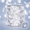 PCORES Le Luci Fata Collegabili 30 metri 300 LED Bianco Caldo Argento con Telecomando - Illuminazione in Serie Interno/Esterno per Camera, Soggiorno, Terrazza, Portico (Bianco fresco, 30M)