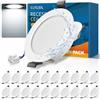 COTLEDL Faretti LED da Incasso, Set da 20, Luce Fredda 6000 K, 5 W 450 lm | Foro Ø68-80 mm, Ultrasottili 25 mm, IP44, Non Dimmerabili, Faretti da Soffitto in Cartongesso per Bagno, Cucina e Soggiorno