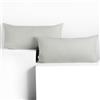 DecoKing Set di 2 federe 40 x 120 * 2 cm, jersey 100% cotone pettinato, chiusura a cerniera Argento Amber