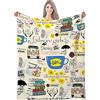 Soqniczke Coperta regalo, coperta di flanella per donna e uomo, adatta per tutte le stagioni, coperta calda per la decorazione della casa, 50 x 40 cm, coperta regalo