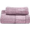 Lisola Coppia Nido d'Ape Stonewash con bordo in lino
