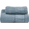 Lisola Coppia Nido d'Ape Stonewash con bordo in lino