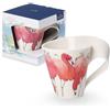 Villeroy & Boch NewWave Tazza da Caffè con Manico, con Stampa Animali Fenicottero Rosa, Porcellana Premium, Bianco, 300 ml