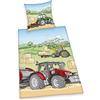 Herding Set di Biancheria da Letto Young Collection, Trattore, Reversibile, Federa 80 x 80 cm, Copripiumino 135 x 200 cm, Chiusura a bottoni, Cotone/Flanella