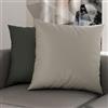 PETTI Artigiani Italiani - Coppia di Federe Cuscino 50x50 cm in Microfibra, Cuscini Arredo Camera da Letto, Divano, Set 2 Fodere Copricuscino, Federa Double Face Grigio Chiaro e Scuro