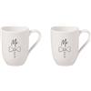Villeroy & Boch - Set di Tazze Statement Mr & Mr, Set di 2 Tazze, 290 ml, Confezione Regalo, Tazze di Alta Qualità in Porcellana Premium, Perfetto per Coppie, Regalo per Matrimoni