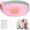 Nalezuns Nalezun, cintura termica portatile, con 3 livelli di calore, ricaricabile, USB, lavabile, cuscino elettrico per alleviare il dolore durante la schiena, addome/stomaco (rosa)