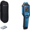 Bosch Professional Igrometro GMP 1-13 (con pin di misurazione, misura 37 tipi di legno e 10 materiali da costruzione, protezione IP65, LCD ad alto contrasto, 2 batterie AA, custodia)