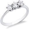 Gioielli di Valenza Anello trilogy lineare con diamanti in oro bianco 750