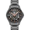 Armani Exchange Orologio Analogico Automatico Uomo con Cinturino in Acciaio Inossidabile AX2458, Carbone