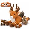 MorisMos Cervo Peluche 45cm, Marrone Cervo Mamma con 4 Cuccioli, Grande Realistico Morbido Dolce Giocattolo di Peluche Regalo per Bambini Compleanno Natale Deco