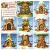 Blocco di carte scrap Christmas Animals casette natalizie