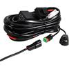 RIGIDON Impermeabile Cablaggio Barra Led, 12V 40A 16AWG CC 1 Piombo | Kit Cablaggio Fendinebbia, Cavo 3 metri con On-Off Interruttore per Auto Fuoristrada Camion SUV ATV 4x4 Moto Barca (Model D)