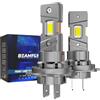 BEAMFLY Lampadina LED H7, Raffreddamento Tubo in Rame, 110W 50000LM, +700% Luminosità, 30 Chip CSP, 6500K Bianco Freddo, Adattamento 1:1, IP68 Impermeabile, Auto Moto, Plug and Play, Confezione da 2