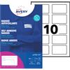 AVERY Etichette badge in seta acetata 80x50mm (10et/fg) 15fg - inkjet Avery J4785-15